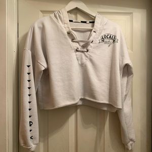 White cropped hoodie